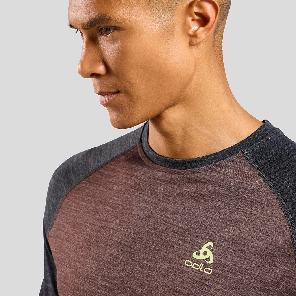 Купить Odlo 111292-30913-M Базовый слой с длинным рукавом Natural Performance Коричневый Fudge / Dark Grey Melange M 7ft.ru в интернет магазине Семь Футов
