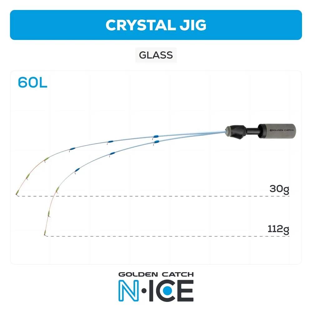 Купить Golden catch 2539010 Зимняя удочка N-Ice Crystal Jig Glass White 62x10x10 0.6 m 7ft.ru в интернет магазине Семь Футов