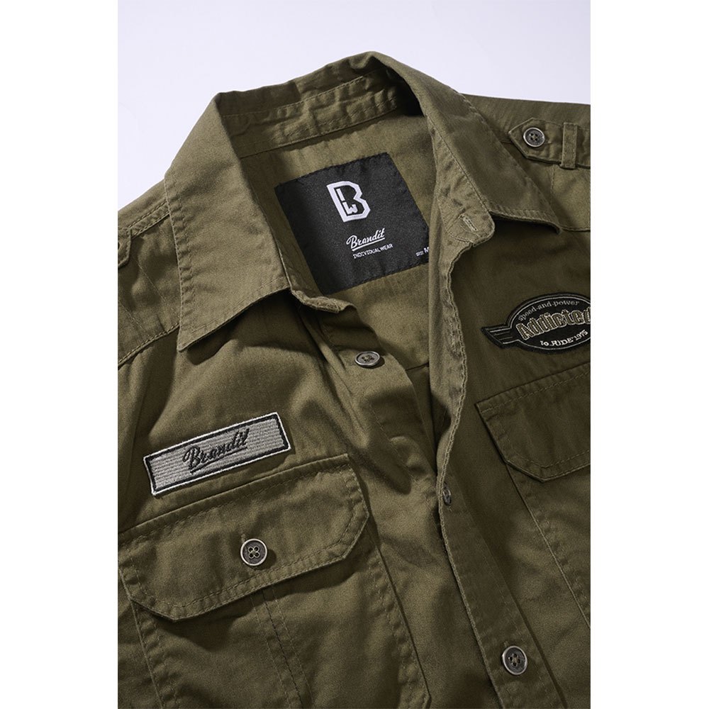 Купить Brandit 4033-1-3XL Рубашка с коротким рукавом Luis Vintage Зеленый Olive 3XL 7ft.ru в интернет магазине Семь Футов