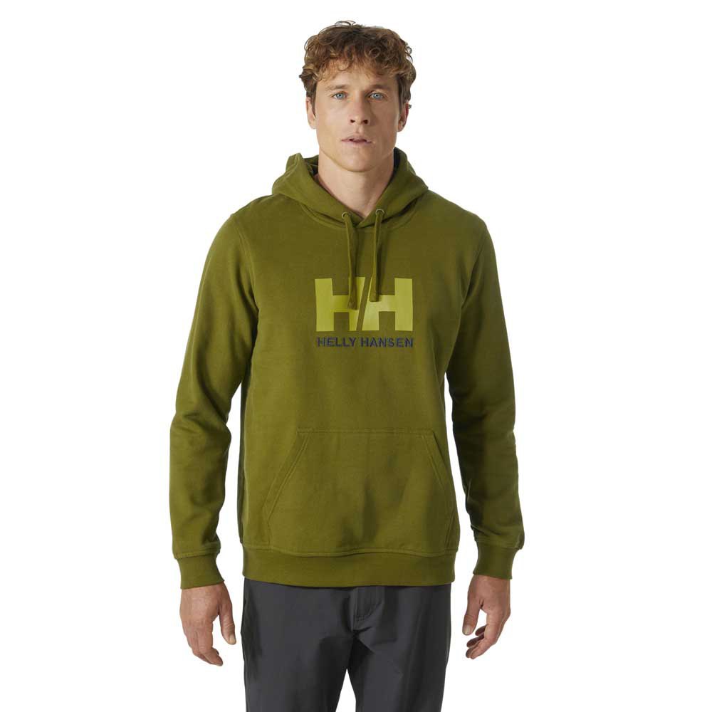 Купить Helly hansen 33977_461-L Толстовка с капюшоном Logo Зеленый Olive Green L 7ft.ru в интернет магазине Семь Футов