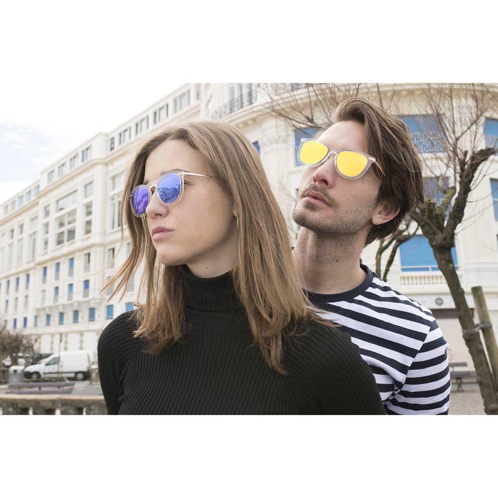 Купить Ocean sunglasses 20.22 поляризованные солнцезащитные очки Berlin Blue Sky Mirror Transparent White / Metal Gold Temple/CAT2 7ft.ru в интернет магазине Семь Футов