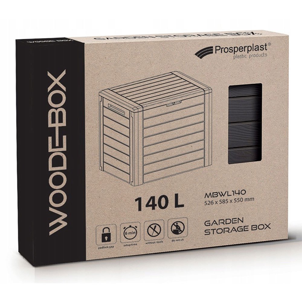 Купить Prosperplast ZA4901 140L Woodebox Collection 58.5x46x55 cm Ящик для хранения на открытом воздухе Серый Anthracite 7ft.ru в интернет магазине Семь Футов