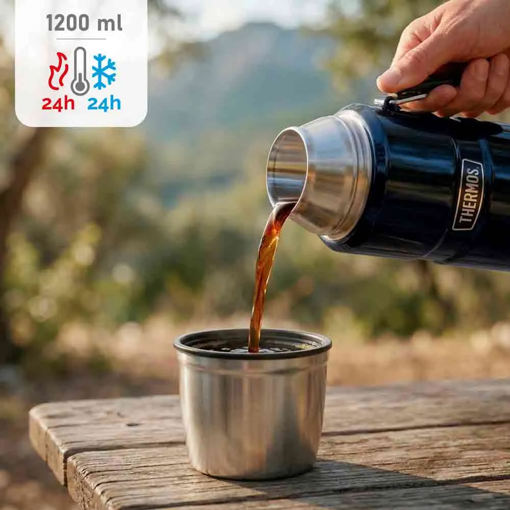 Купить Thermo 63233 термос Stainless Steel With Handle-1.2L Blue 20x10x10 7ft.ru в интернет магазине Семь Футов