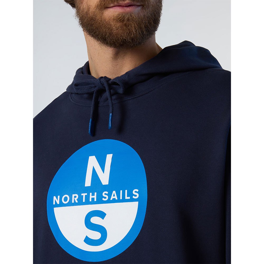 Купить North sails 691223-0802-S Толстовка с капюшоном Basic Logo Голубой Navy Blue S 7ft.ru в интернет магазине Семь Футов