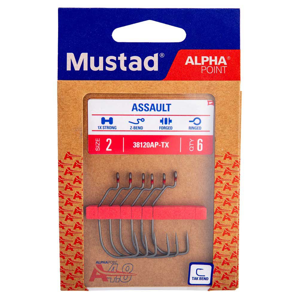 Купить Mustad 38120AP-TX-5/0-6A Assault Wide Gap Техасский Крюк Серебристый TitanX 5/0 7ft.ru в интернет магазине Семь Футов