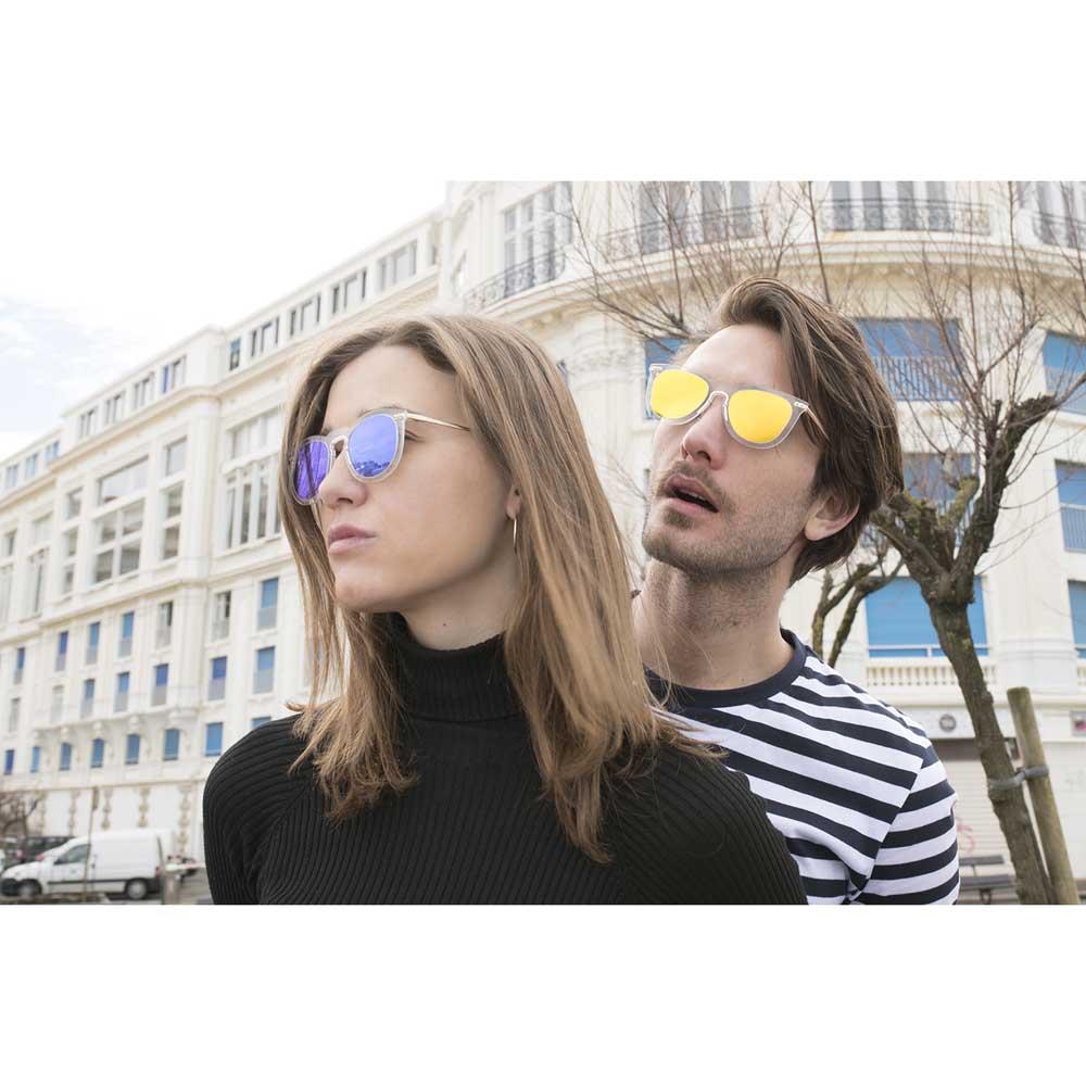 Купить Ocean sunglasses 23.23 Солнцезащитные очки Genova Yellow Mirror Transparent White / Metal Gold Temple/CAT2 7ft.ru в интернет магазине Семь Футов