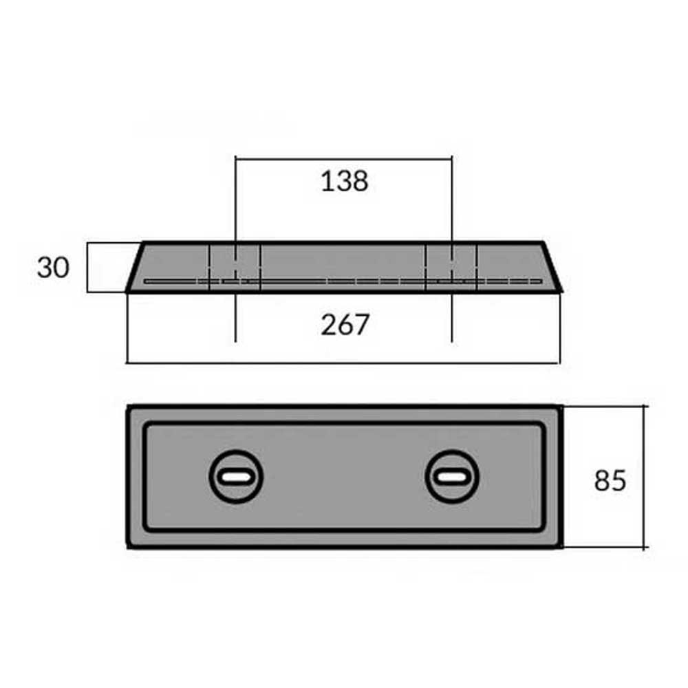 Купить Tecnoseal 2626546A IPS1-IPS2-IPS3-IPS15 Алюминиевый стержень Анод  Silver 267 x 85 x 30 mm  7ft.ru в интернет магазине Семь Футов