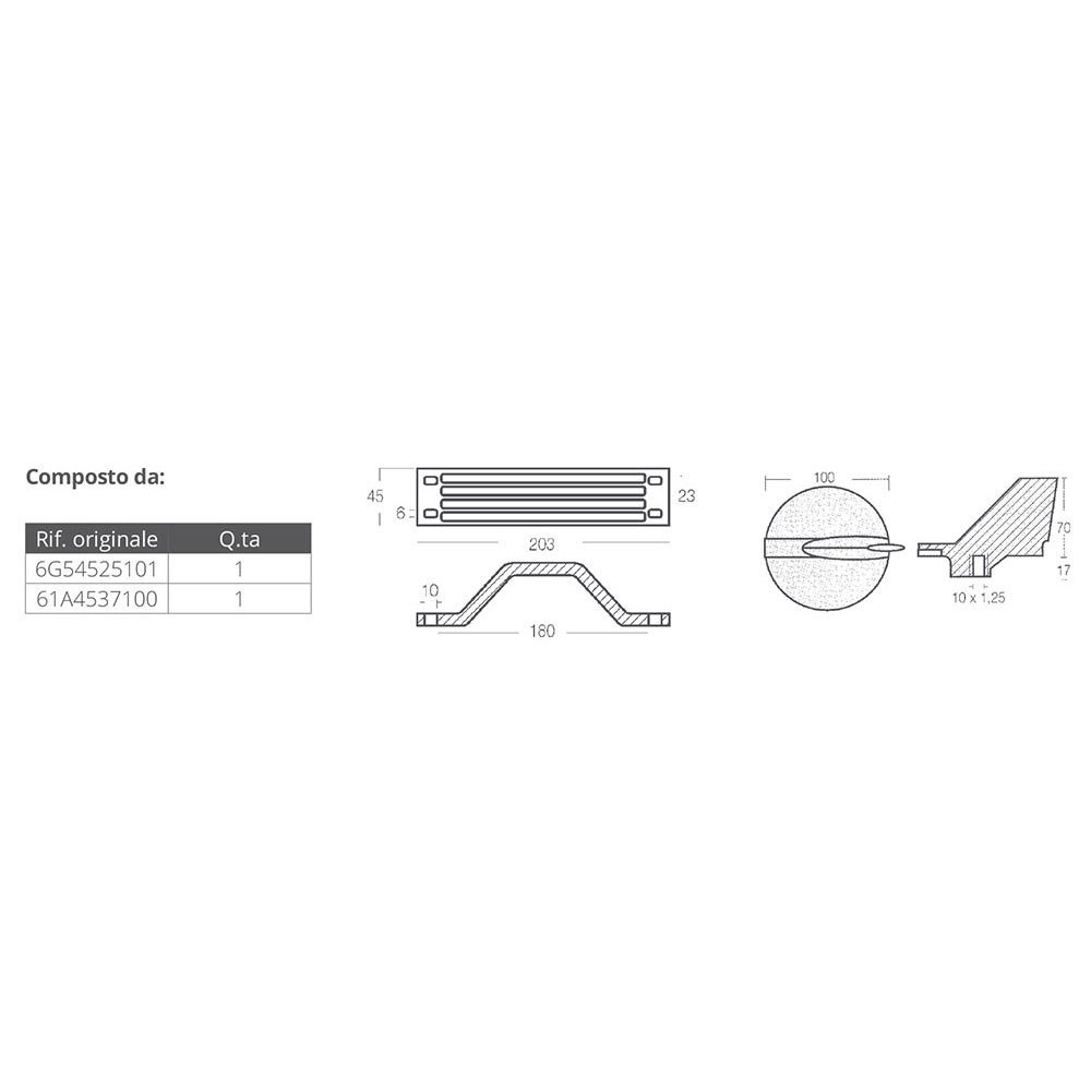 Купить Tecnoseal 2640022 Yamaha 200-250HP Алюминиевый анод Бесцветный Silver 7ft.ru в интернет магазине Семь Футов