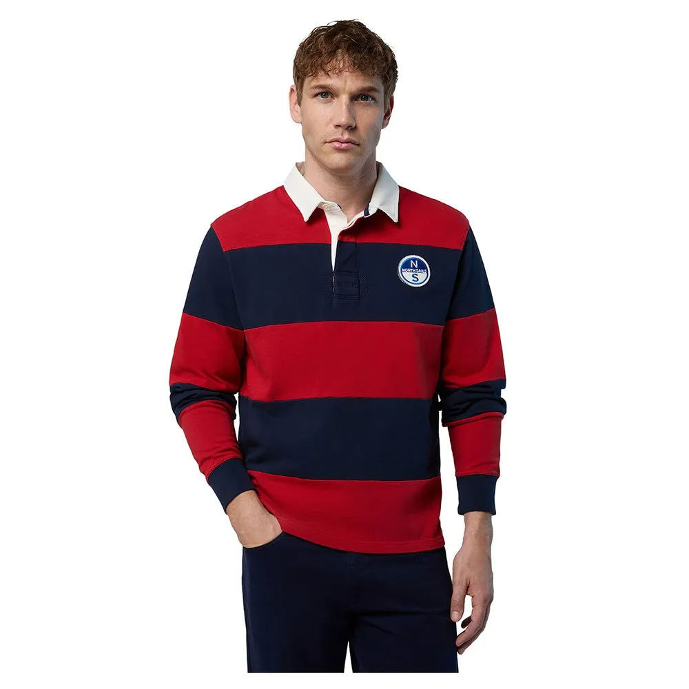 Купить North sails 692338-C003-L Поло с длинным рукавомным рукавом Logo Красный Navy Blue / Lava Red L 7ft.ru в интернет магазине Семь Футов