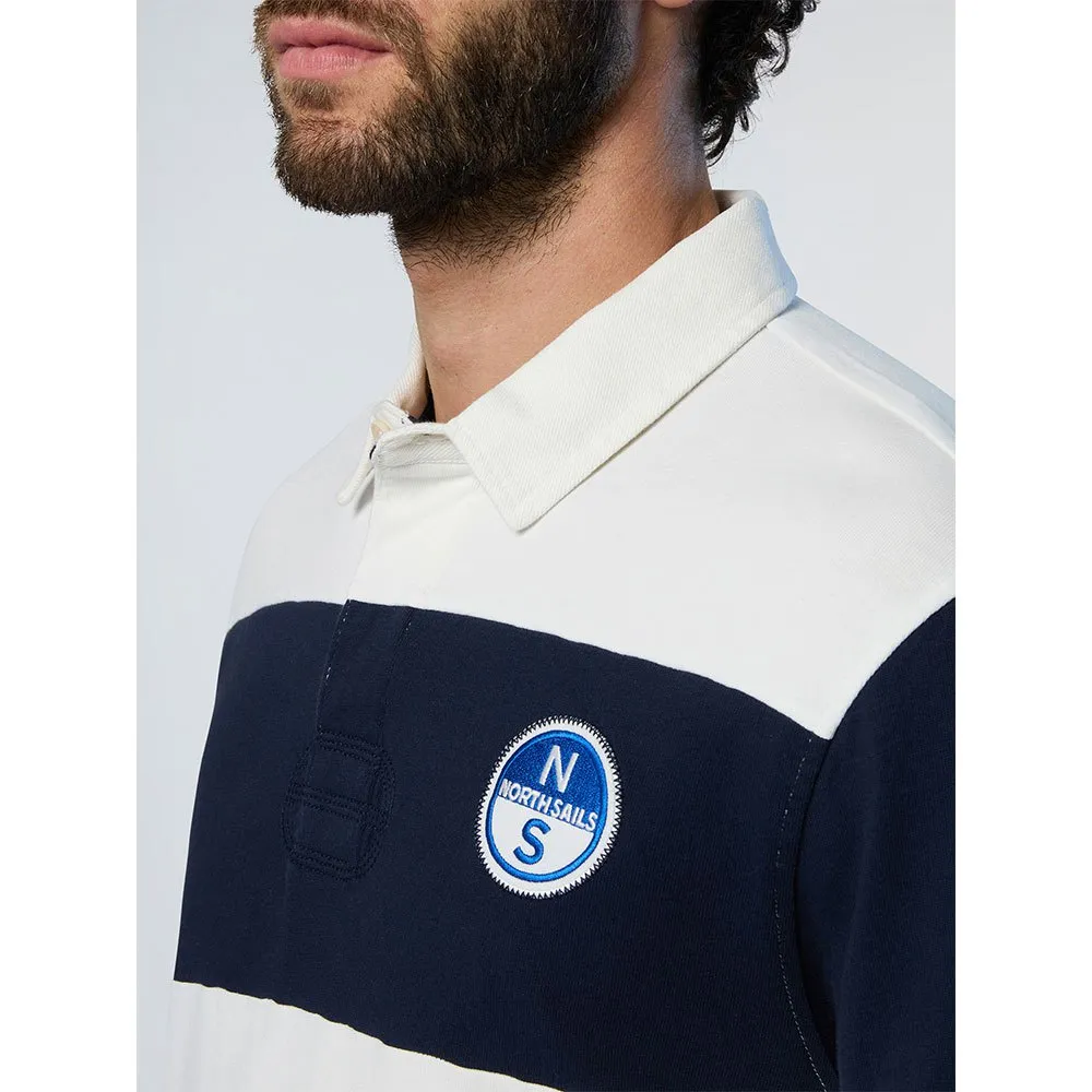 Купить North sails 692338-C001-S Поло с длинным рукавомным рукавом Logo Белая Navy Blue / Marshmallow S 7ft.ru в интернет магазине Семь Футов