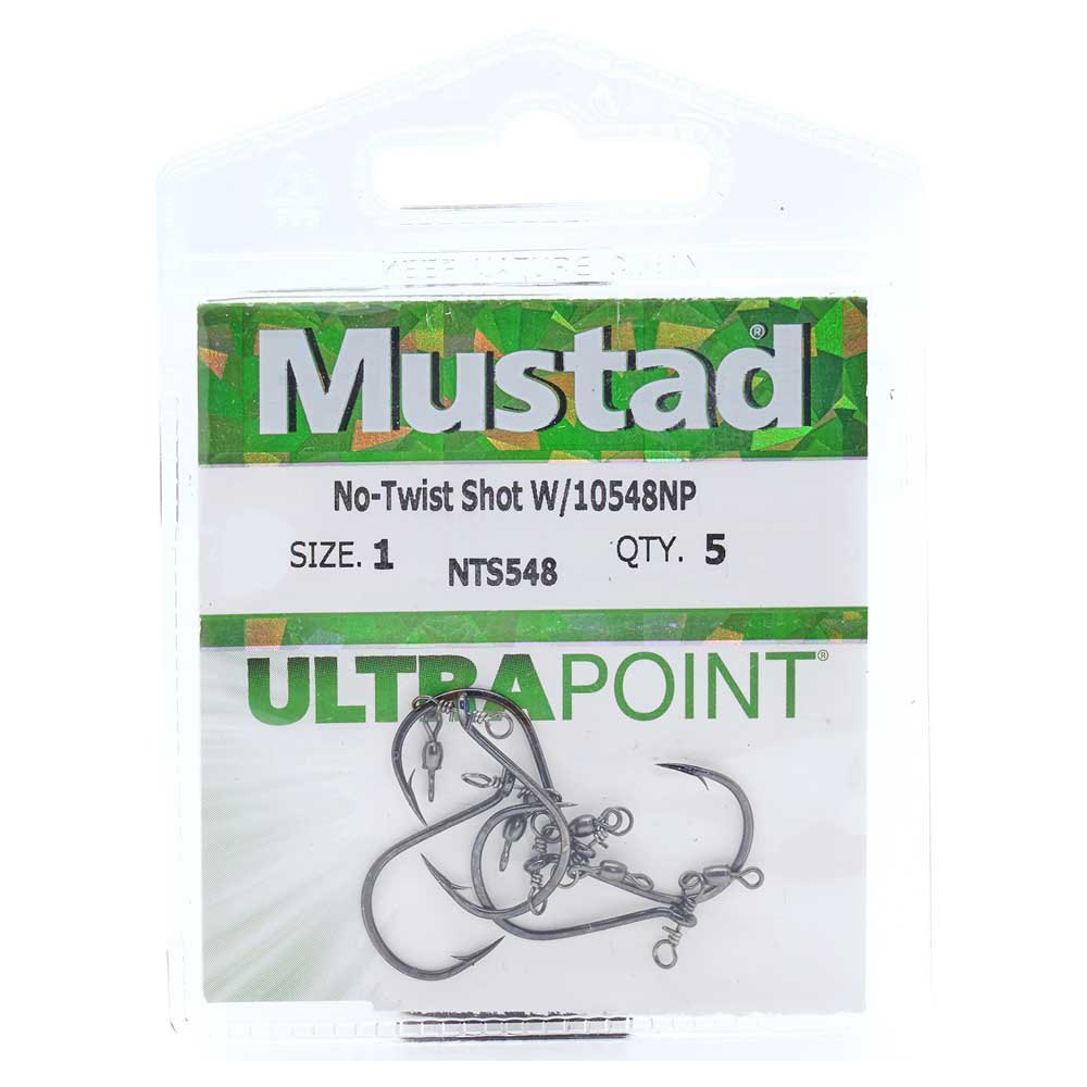 Купить Mustad NTS548-1/0-U05 Ultrapoint No-Twist Shot Rig Mini Swivel Крючки С Одним Глазком Серебристый Black Nickel 1/0 7ft.ru в интернет магазине Семь Футов