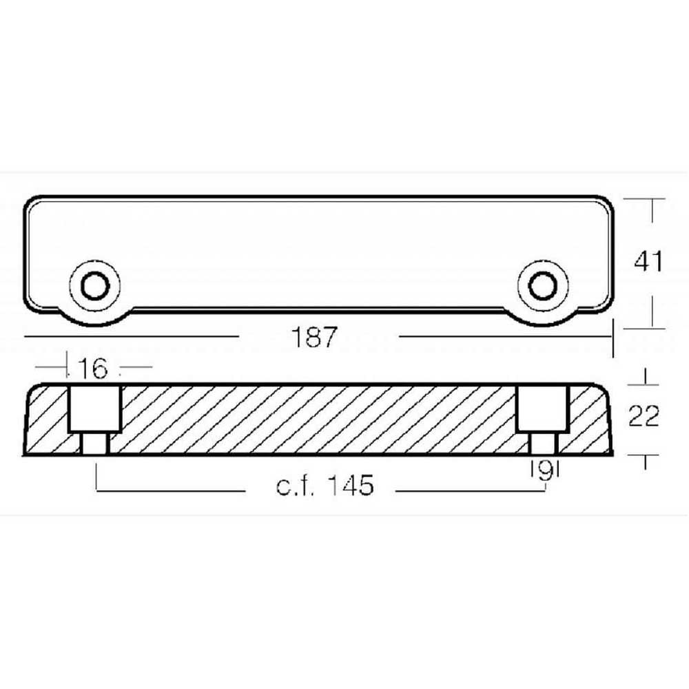 Купить Tecnoseal 2626506A AQ 200-250-270-275-280-285 Алюминиевый универсальный стержневой анод  Silver 187 x 41 x 22 mm  7ft.ru в интернет магазине Семь Футов