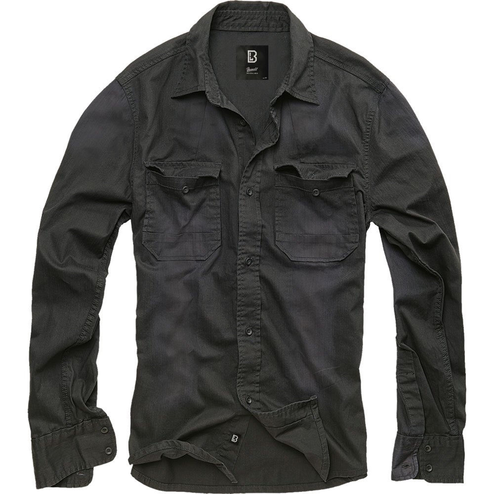 Купить Brandit 4018-2-L Рубашка с длинным рукавом Hardee Denim Черный Black L 7ft.ru в интернет магазине Семь Футов