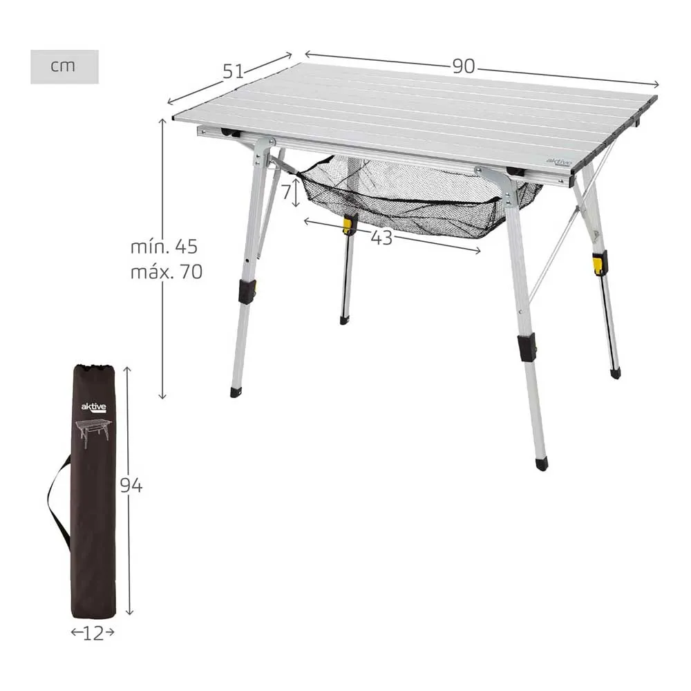 Купить Aktive 63052 Складной кемпинговый стол  Alum 90x51x45-70 cm 7ft.ru в интернет магазине Семь Футов