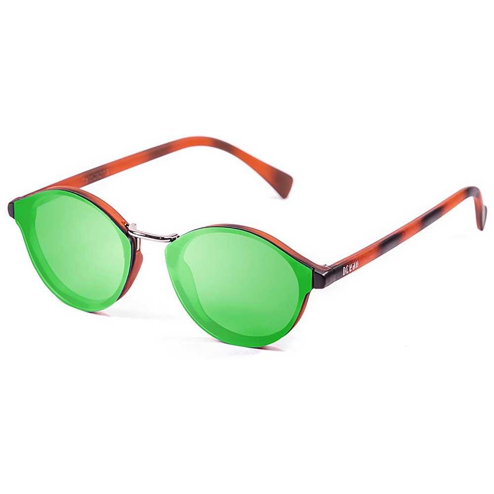 Купить Ocean sunglasses 10308.1 поляризованные солнцезащитные очки Loiret Matte Brown Strips Green Revo Flat/CAT3 7ft.ru в интернет магазине Семь Футов