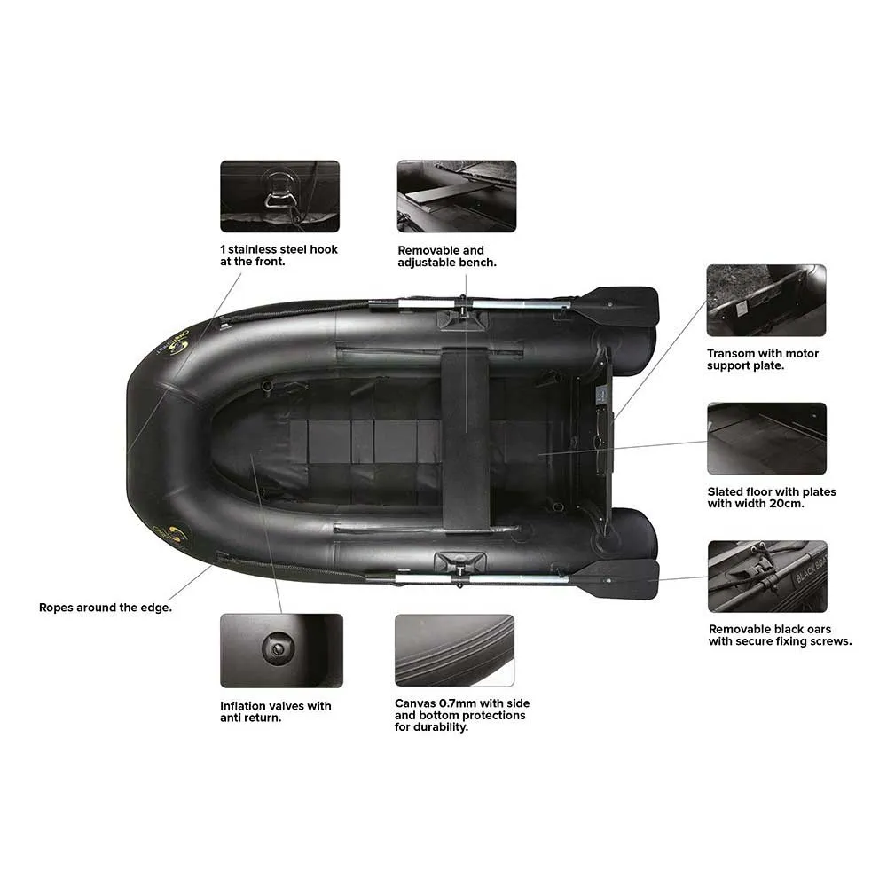 Купить Carp spirit 34CSACS780005 Надувная лодка Black Boat One 230 Черный Black 2 Places 7ft.ru в интернет магазине Семь Футов