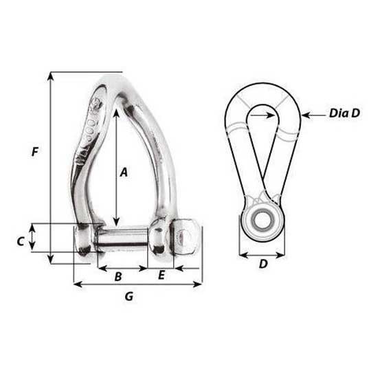 Купить Wichard AC001222 Витая самоблокирующаяся дужка Grey 5 mm 7ft.ru в интернет магазине Семь Футов