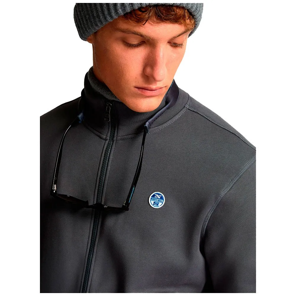 Купить North sails 691621-0952-XXL Толстовка на молнии Organic Fleece Голубой Asphalt 2XL 7ft.ru в интернет магазине Семь Футов