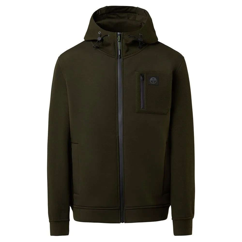 Купить North sails 691274-0440-XS Толстовка на молнии Pocket Коричневый Forest Green XS 7ft.ru в интернет магазине Семь Футов