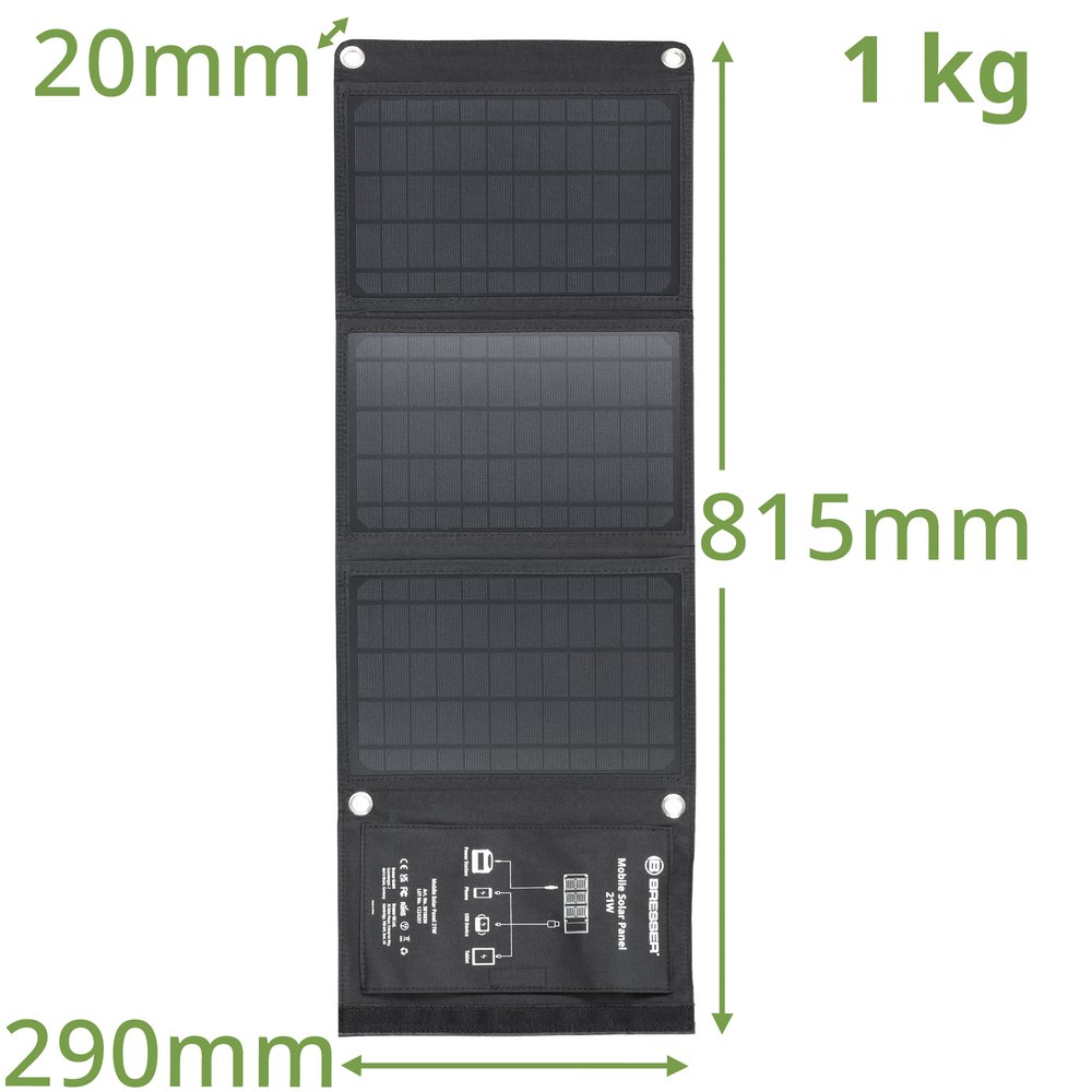 Купить Bresser 3810030-Black/Grey-OS Solar Зарядное устройство USB Выход постоянного тока Мобильный 21 Вт Черный Black / Grey 7ft.ru в интернет магазине Семь Футов
