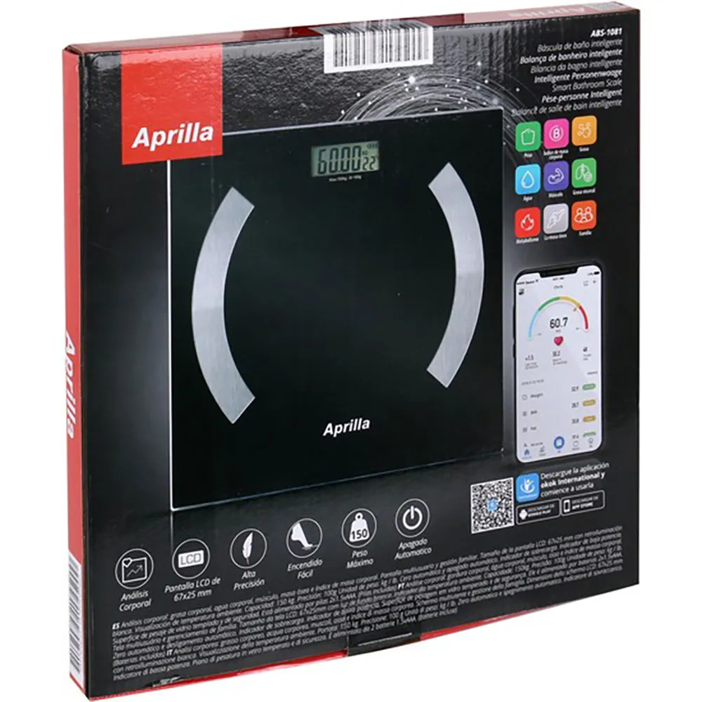 Купить Aprilla 208345 Умные весы для ванной с Bluetooth 150Kg Multicolor 30x30x10 7ft.ru в интернет магазине Семь Футов