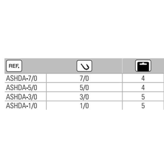 Купить Asari ASHDA-3/0 Heavy D Barb вспомогательный крюк 5 единицы Grey / Green 3/0 7ft.ru в интернет магазине Семь Футов