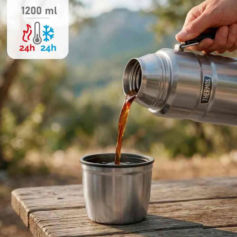 Купить Thermo 63234 термос Stainless Steel With Handle-1.2L Silver 20x10x10 7ft.ru в интернет магазине Семь Футов