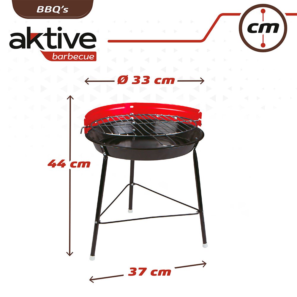 Купить Aktive 52733 Charcoal BBQ 36 cm Черный  Black / Red 7ft.ru в интернет магазине Семь Футов