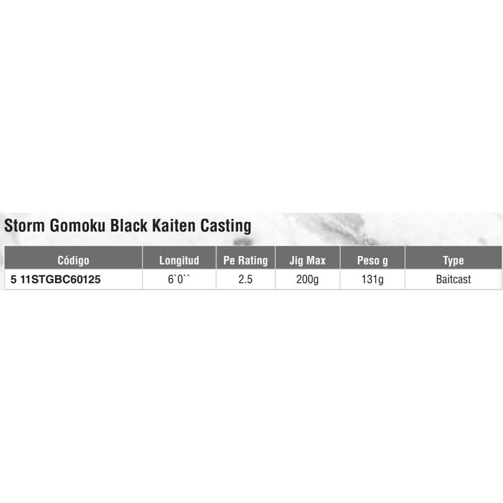 Купить Storm 11STGBC60125 Gomoku Kaiten Спиннинговая Удочка Черный Black 1.82 m  7ft.ru в интернет магазине Семь Футов