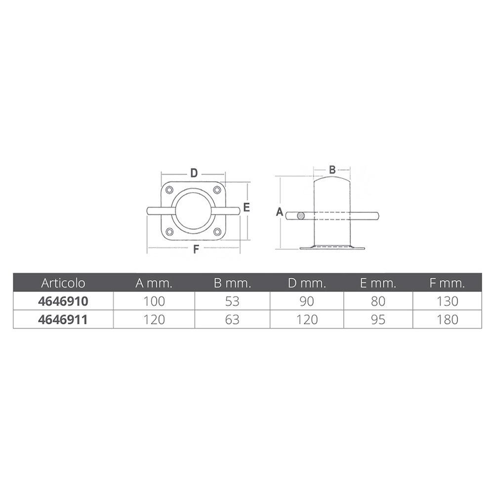 Купить Forniture nautiche italiane 4646910 Нержавеющая сталь АСИ 316 Швартовная утка Серебристый Silver 100 mm  7ft.ru в интернет магазине Семь Футов