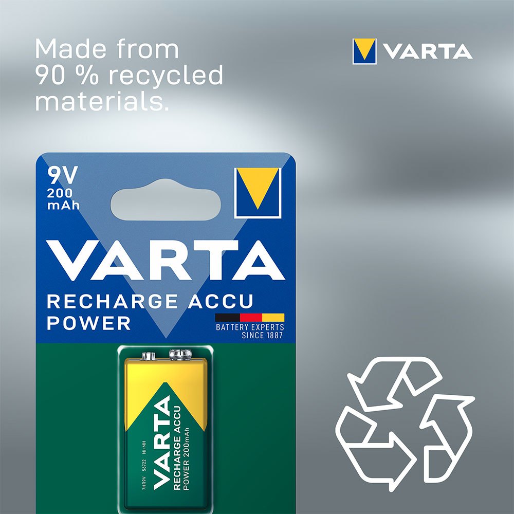 Купить Varta 38652 Аккумуляторная батарея Accu Power 9V 6LP3146 200mAh Зеленый Green / Silver 7ft.ru в интернет магазине Семь Футов