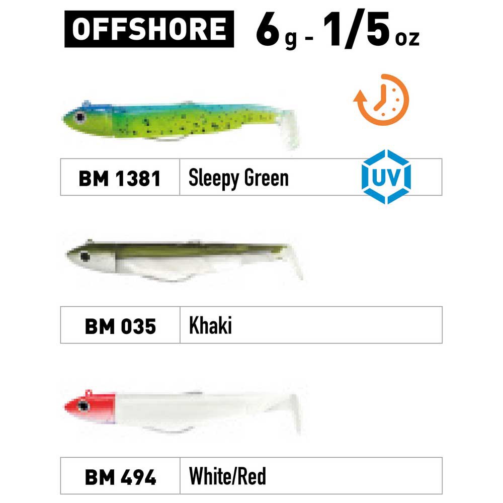 Купить Fiiish BM1381 Black Minnow Combo Offshore Мягкая приманка 70 mm 6g Многоцветный Sleepy Green 7ft.ru в интернет магазине Семь Футов