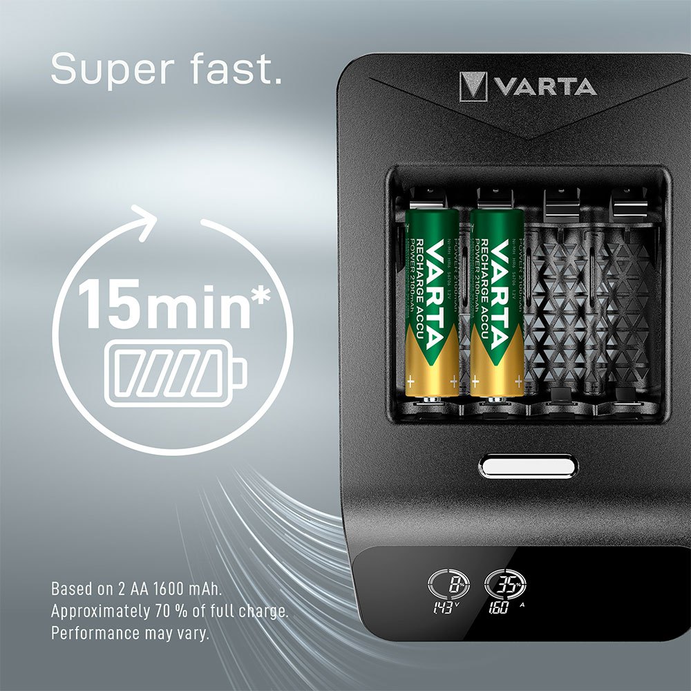 Купить Varta 57685101441 Сверхбыстрое зарядное устройство с ЖК-дисплеем 2100mAh AA12V 4 2100mAh AA12V Черный Black / Silver 7ft.ru в интернет магазине Семь Футов