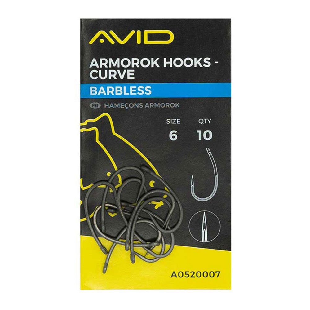 Купить Avid carp A0520005 Armorok Curve Barbless Крюк Черный  Black Nickel 2  7ft.ru в интернет магазине Семь Футов