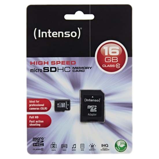 Купить Intenso 3413470 Class 10 16GB Карта памяти Micro SD Черный Black 7ft.ru в интернет магазине Семь Футов