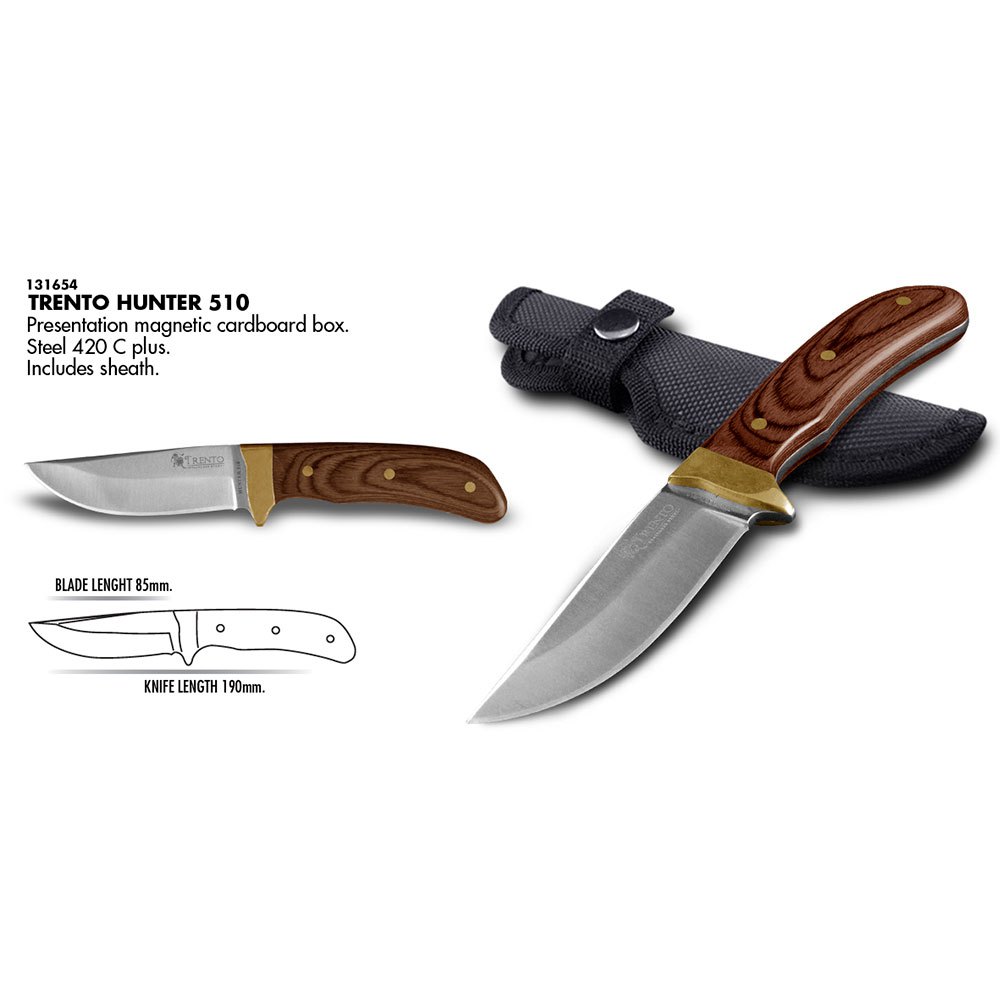 Купить Trento 131654 Hunter 510 Нож Золотистый  Brown 85 mm  7ft.ru в интернет магазине Семь Футов