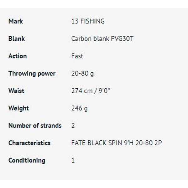 Купить 13 Fishing 11TFFTBS70M2 Fate Black Спиннинговая Удочка Черный Black 2.13 m  7ft.ru в интернет магазине Семь Футов