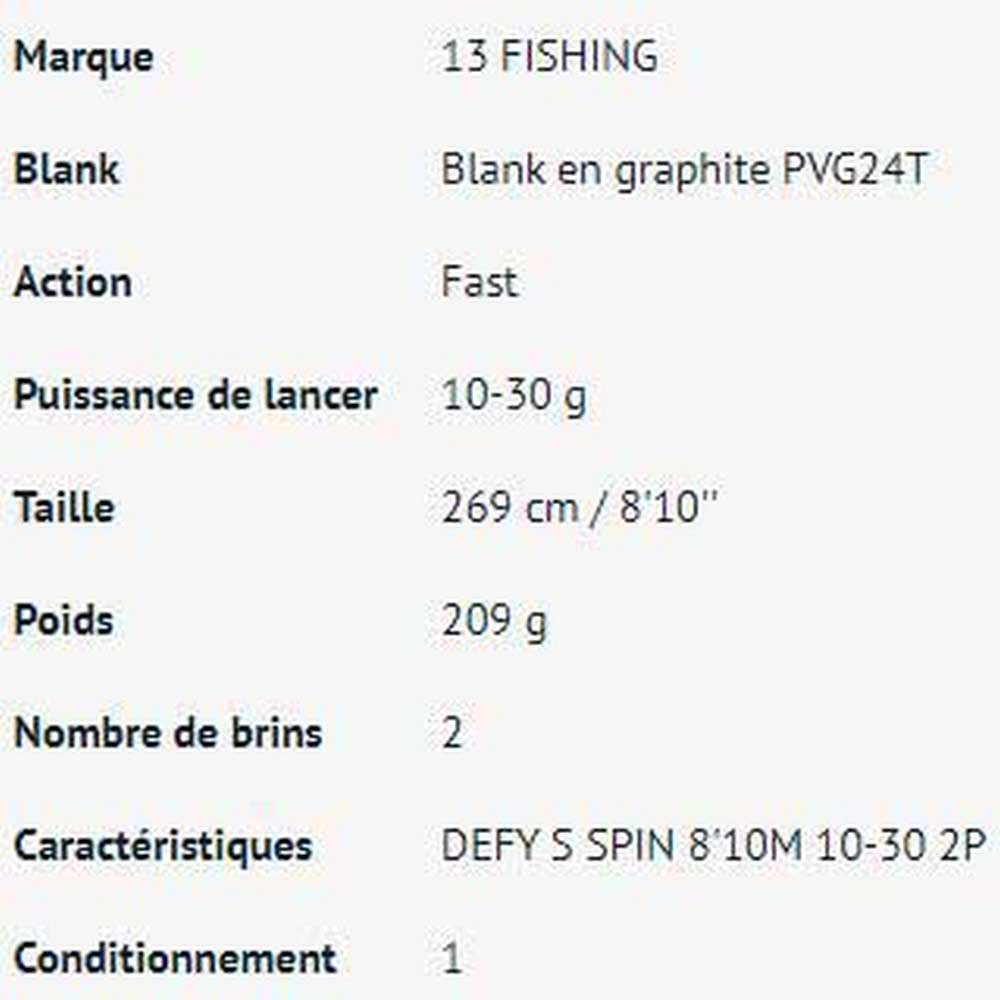 Купить 13 Fishing 11TFDSS810M2 Defy S Спиннинговая Удочка Черный 2.43 m  7ft.ru в интернет магазине Семь Футов