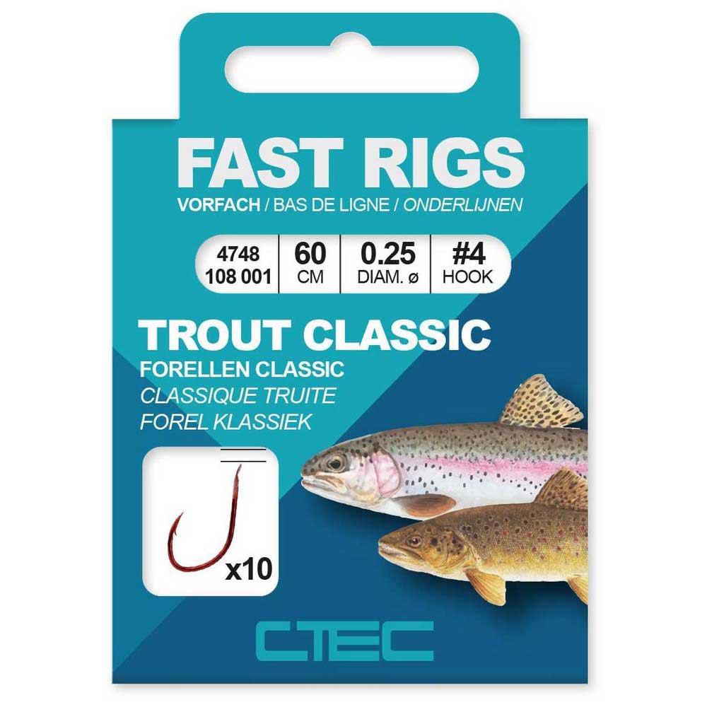 Купить CTEC 004748-00110-00001-00 Trout Classic Связанные Крючки 100 см Черный Black 4  7ft.ru в интернет магазине Семь Футов