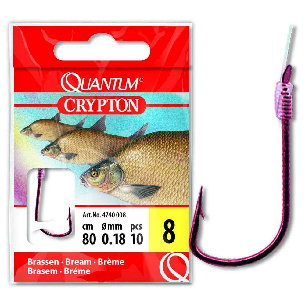 Купить Quantum fishing 4740010 Crypton Bream 0.160 Mm Связанные Крючки Черный Red 10  7ft.ru в интернет магазине Семь Футов