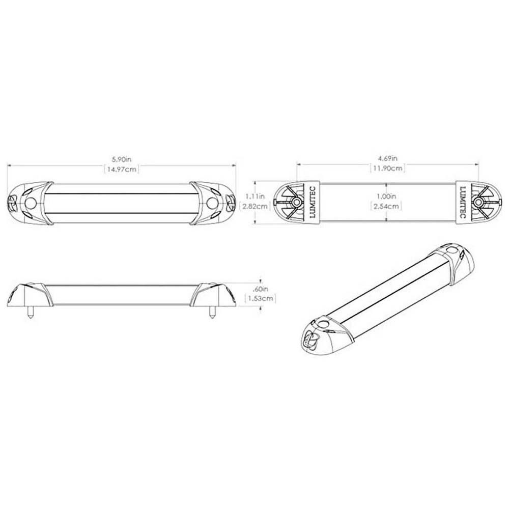 Купить Lumitec 451-101079 Mini Rail 2 Синий светодиодный свет Серый Grey 360 mAh 12V  7ft.ru в интернет магазине Семь Футов