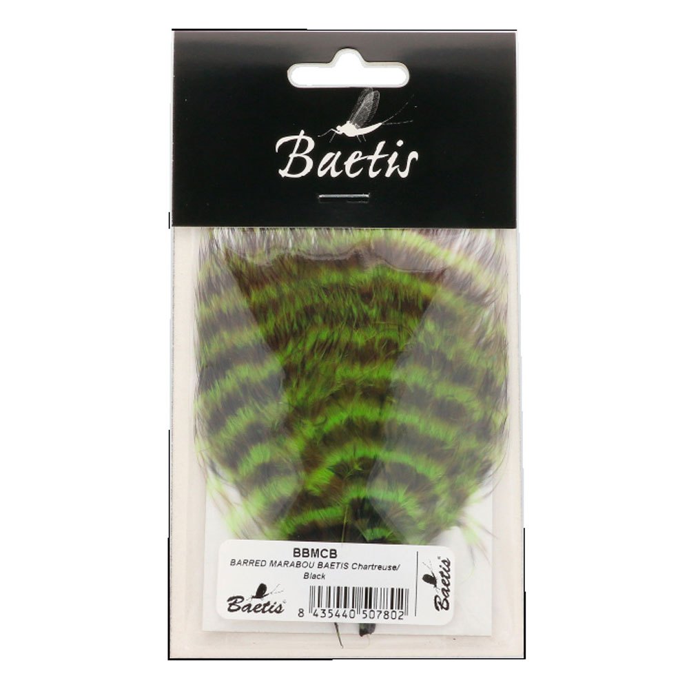 Купить Baetis BBMCB Barred Marabou Перо Многоцветный  Chartreuse / Black 7ft.ru в интернет магазине Семь Футов