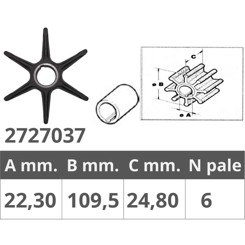 Купить Импеллер/крыльчатка кормового привода со шпонкой Finnord 2727037 Ø109,5x24,8мм посадочное Ø22,3мм 6 лопастей из чёрного неопрена для Johnson/Evinrude 7ft.ru в интернет магазине Семь Футов