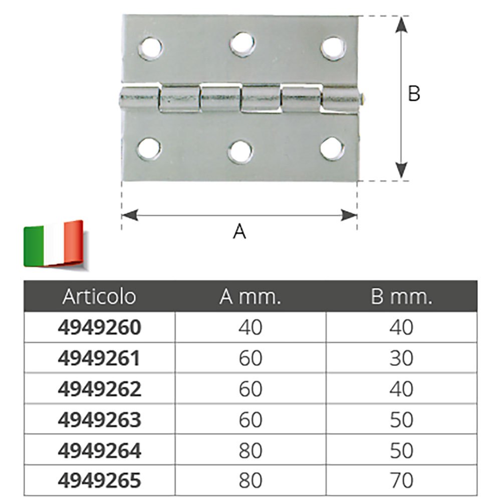 Купить Olcese ricci 4949260 40x40x1.5 mm Петля для буклета из нержавеющей стали Серебристый Silver 7ft.ru в интернет магазине Семь Футов