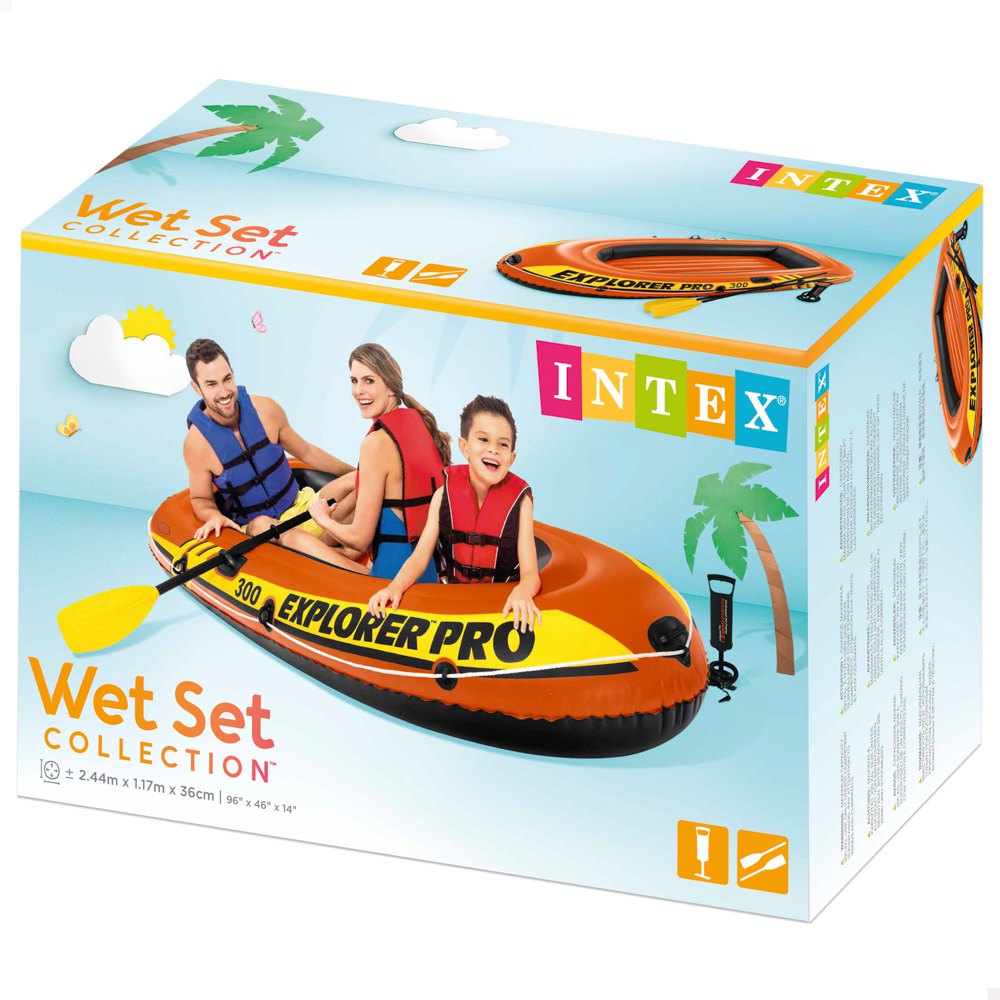 Купить Intex 58358 Explorer Pro 300 Надувная лодка Оранжевый Orange 3 Places  7ft.ru в интернет магазине Семь Футов