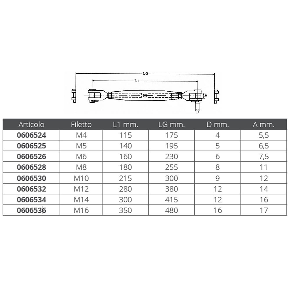 Купить Forniture nautiche italiane 606536 M16 Тензор вилки из нержавеющей стали Золотистый Silver 7ft.ru в интернет магазине Семь Футов