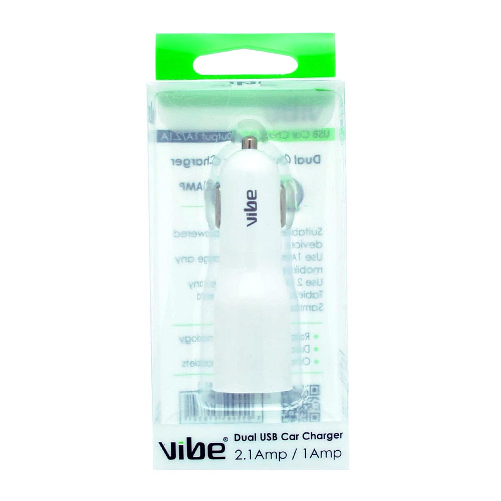 Купить Vibe VIBECAR-DUALUSB Dual Port USB Car Charger C5 Белая  White 2.1 A  7ft.ru в интернет магазине Семь Футов