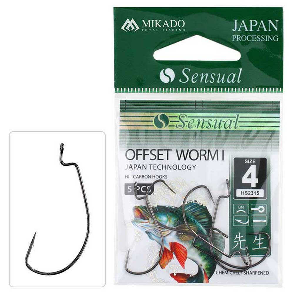 Купить Mikado HS2315-1/0BN Sensual Offset Worm II Техасский Крюк Серебристый Black Nickel 1/0  7ft.ru в интернет магазине Семь Футов