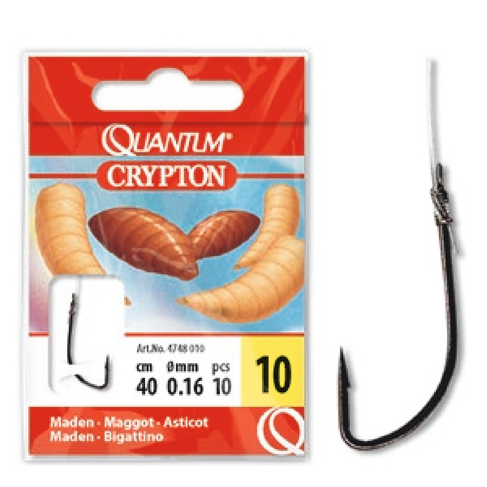 Купить Quantum fishing 4748018 Crypton Maggot 0.100 Mm Связанные Крючки Черный Black 18  7ft.ru в интернет магазине Семь Футов