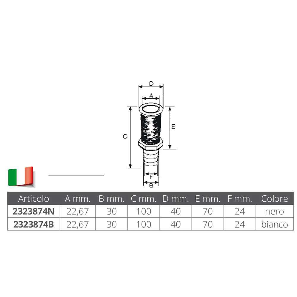 Купить Nuova rade 2323874B Сквозь корпус Бесцветный White 22.67 mm  7ft.ru в интернет магазине Семь Футов